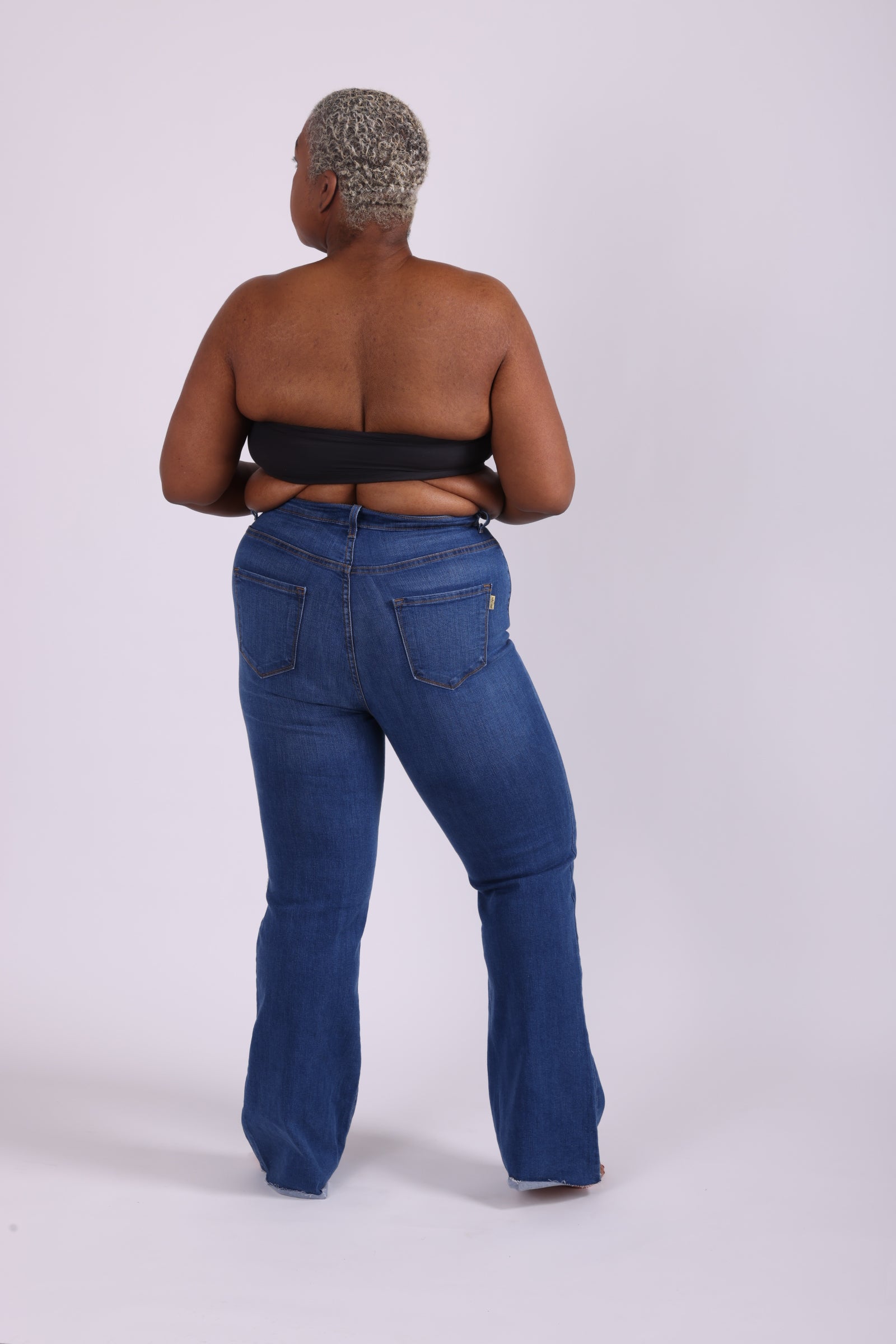 Plus-Size Ripped Flared Leg Black Jeans - 3x  Bell bottom jeans, Curvy  outfits, Plus size jeans